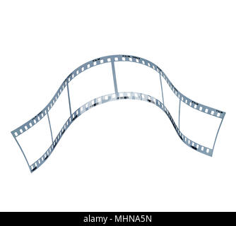 Filmstreifen mit Platz für Bilder. Beschneidungspfade in äußeren Streifen, in Frames und Perforationen Stockfoto