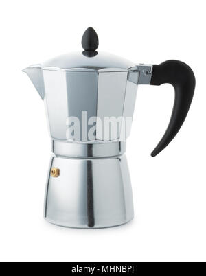 Kochplatten Kaffeemaschine auf Weiß isoliert Stockfoto