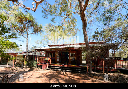 Rezeption im Caravan Park, Undara Undara Volcanic National Park, Queensland, Queensland, Australien Stockfoto