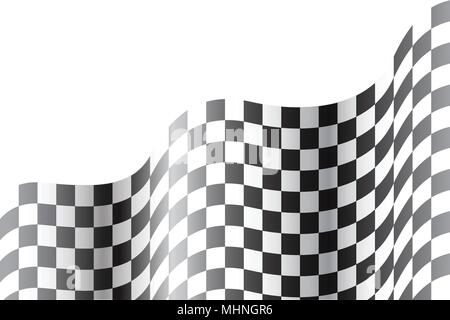 Zielflagge wave auf weißem Design race Hintergrund Vector Illustration. Stock Vektor