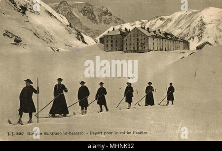 Hospiz du Grand St Bernard auf dem Great St Bernard Pass Stockfoto