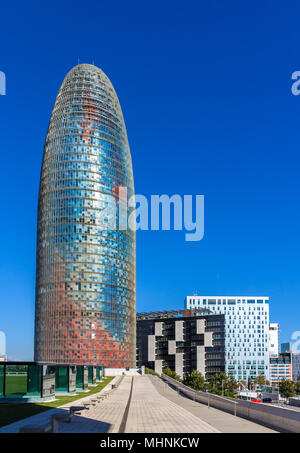 Torre Agbar, einem Hochhaus in Barcelona, Spanien Stockfoto