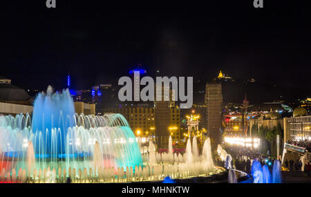 Magischen Brunnen von Montjuic in Barcelona, Spanien Stockfoto