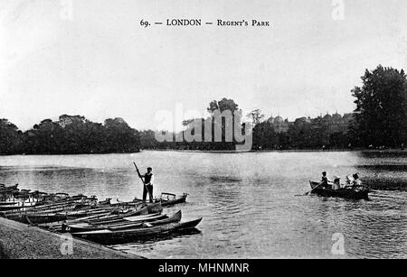 Boote auf dem See, Regents Park, London Stockfoto