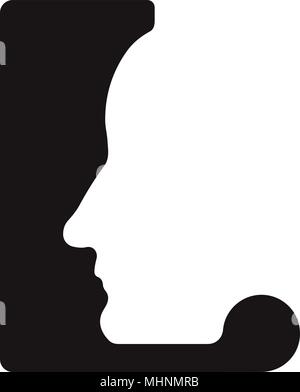 L l Logo Logo-englischer Font Großbuchstaben-menschliche Gesichter der Cyborg Roboter, für Computer, Wissenschaft etc., retro style. Stock Vektor