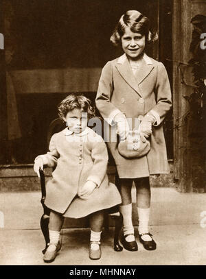 Prinzessinnen Elizabeth und Margaret - 1933 Stockfoto