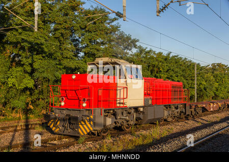 Französische rangierlok an Strasbourg-Krimmeri station Stockfoto