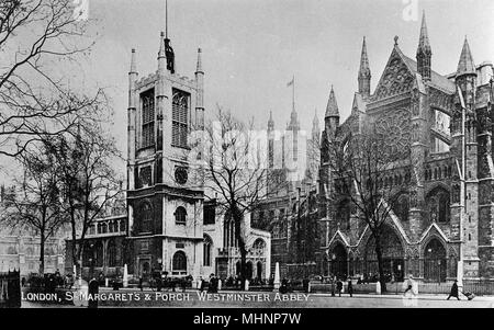 St Margaret's Church, Westminster Abbey, London. Datum: ca. 1905 Stockfoto