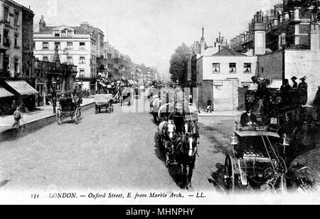 Oxford Street von Marble Arch, Central London Stockfoto