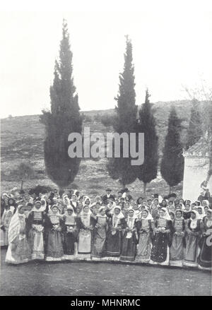 Griechenland. Eine Pamagiria oder Heiligen Tag, Mandra; 1900 alte antike Bild drucken Stockfoto