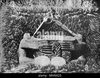 Ein Exemplar der Maori-Holzschnitzerei, Neuseeland Stockfoto