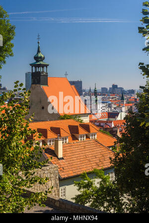 Blick auf Bratistava vom Castle Hill - Slowakei Stockfoto