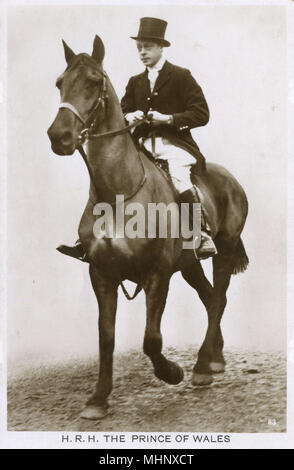 Prinz von Wales, später König Edward VIII., auf dem Pferderücken Stockfoto
