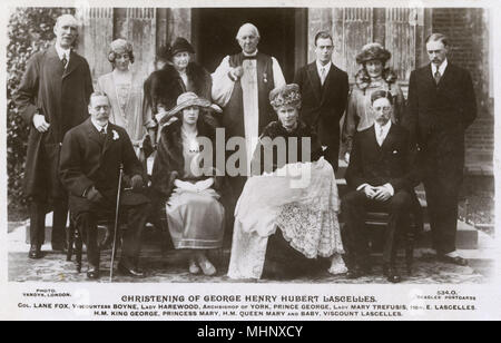 Gruppenfoto, Taufe von George Henry Hubert Lascelles Stockfoto