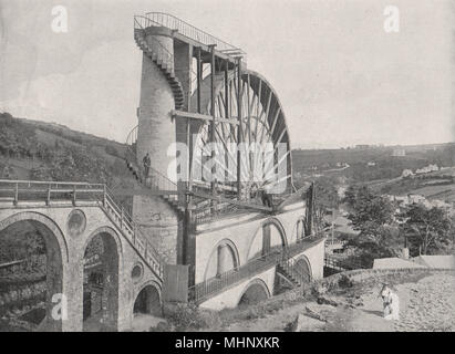 Insel Man. Laxey Wheel 1900 alte antike vintage Bild drucken Stockfoto