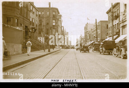 Main Street, Halifax, Nova Scotia, Kanada. Datum: ca. 1920 Stockfoto