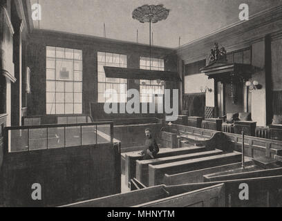 Innenansicht der zentralen Strafgerichtshof. London 1896 alte antike Bild drucken Stockfoto
