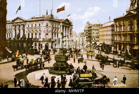 Blick auf den Verkehr am Piccadilly Circus, London Stockfoto