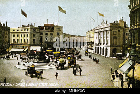 Blick auf den Verkehr am Piccadilly Circus, London Stockfoto