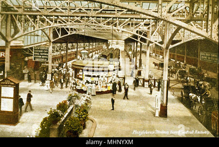 Bahnsteig am Bahnhof Marylebone, London Stockfoto