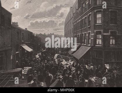 Wentworth Street Market. Petticoat Lane. Sonntag Morgen. London 1896 alten Drucken Stockfoto