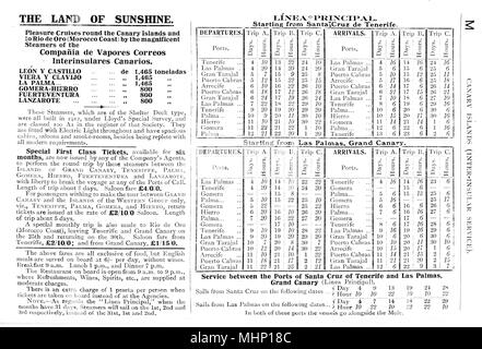 Fahrplan, Inselverbindung, Kanarische Inseln Stockfoto