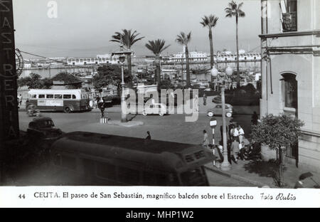 Promenade in Ceuta, spanische Stadt in Marokko, Nordafrika Stockfoto