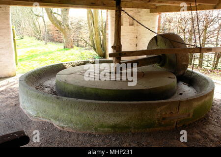 Cidre Press im Avoncroft Museum of Buildings, in der Nähe von Bromsgrove, Worcestershire. Stockfoto