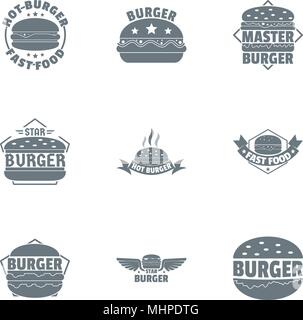 Burger logo, einfachen Stil Stock Vektor
