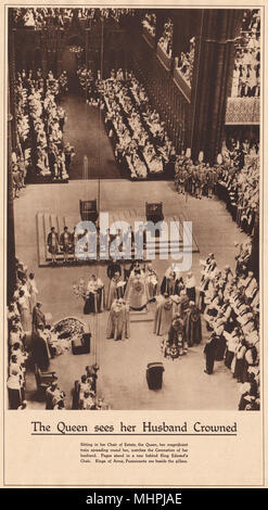 Krönung 1937. Queen Elizabeth King George VI. gekrönt. Westminster Abbey 1937 Stockfoto