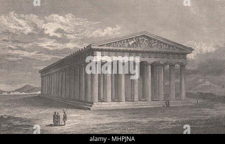 PARTHENON. Tempel der Minerva, Athen. Nord-west-Ansicht, restaurierten alten Drucken 1898 Stockfoto