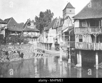 - PYRÉNÉES ATLANTIQUES. Salies-de-Béarn - Le Saleys 1903 alten Drucken Stockfoto