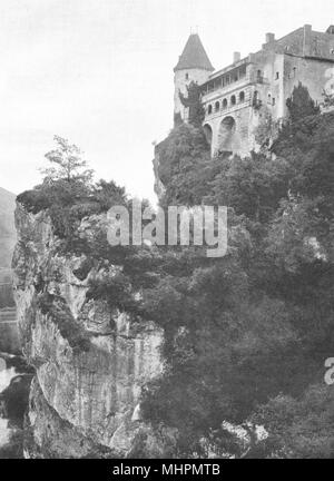 TARN-ET-GARONNE. Bruniquel - Château 1903 alte antike vintage Bild drucken Stockfoto