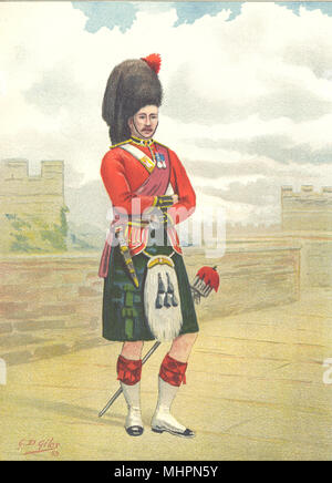 Britische Armee Uniformen. 42 - Black Watch (Royal Highlanders) Regiment 1890 Stockfoto