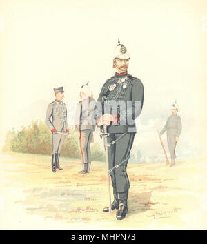 Kanadische Miliz (Armee) Uniformen. Der Der 2 Queen eigene Gewehre (Kanada) 1890 Stockfoto