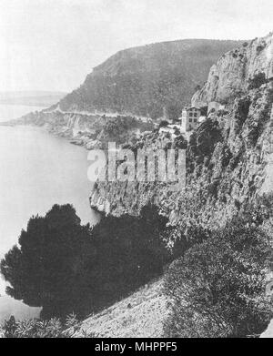 ALPES-MARITIMES. La Corniche, vue Prise près de La Turbie 1903 alten Drucken Stockfoto