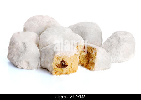 Mond Form Plätzchen mit Puderzucker Stockfoto