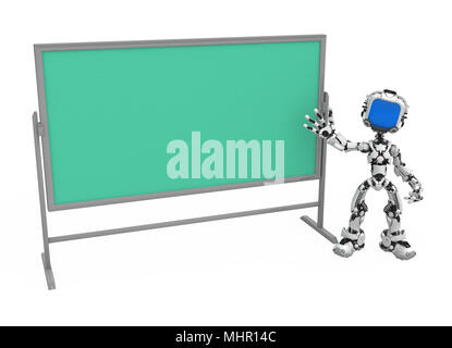Kleine 3d-Roboter Abbildung, über Weiß, isoliert Stockfoto