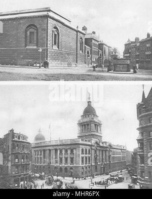 LONDON. Newgate Gefängnis; Old Bailey zentralen Strafgerichtshof auf seiner Website 1926 Stockfoto