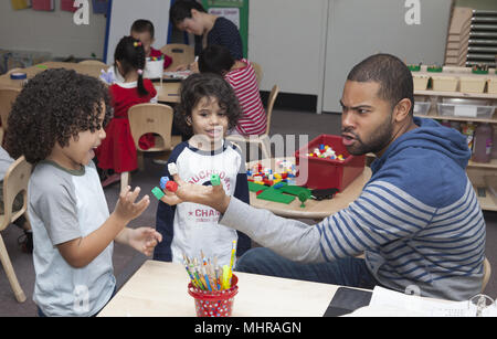 Vorschule auf der Lower East Side, Manhattan, New York City. Stockfoto