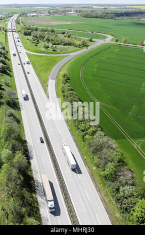 Grimma, Deutschland. 26 Apr, 2018. 26.04.2018 Sachsen, Grimma: Blick auf die A14. Kredite: Jan Woitas/dpa-Zentralbild/ZB | Verwendung weltweit/dpa/Alamy leben Nachrichten Stockfoto