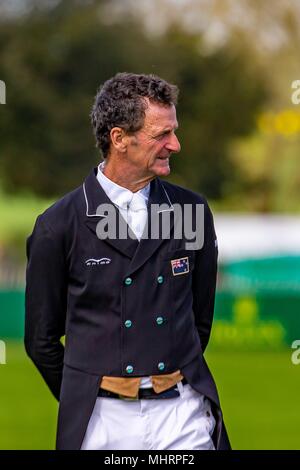 Gloucestershire, Vereinigtes Königreich. 3. Mai, 2018. Sir Mark Todd. Morgen Dressur. Mitsubishi Badminton Horse Trials. Badminton. UK. {03}/{05}/{2018}. Credit: Sport in Bildern/Alamy leben Nachrichten Stockfoto