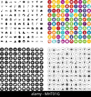 100 Spielzeug für Kinder Icons Set Vector Variante Stock Vektor