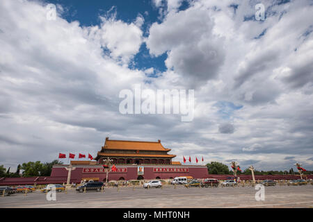 Tiananmen Tower und der berühmte Chang-An Straße Stockfoto