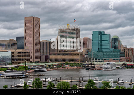 Baltimore Luftbild panorama Stadtbild Landschaft Stockfoto