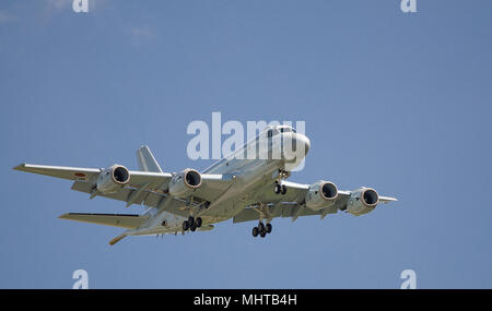 Berlin Schönefeld, Deutschland, April 28. 2018.; Japanische Kawasaki P-1 Seeüberwachungsflugzeuge während der ILA 2018 in Berlin Schönefeld. Stockfoto