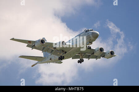 Berlin Schönefeld, Deutschland, April 28. 2018.; Japanische Kawasaki P-1 Seeüberwachungsflugzeuge während der ILA 2018 in Berlin Schönefeld. Stockfoto