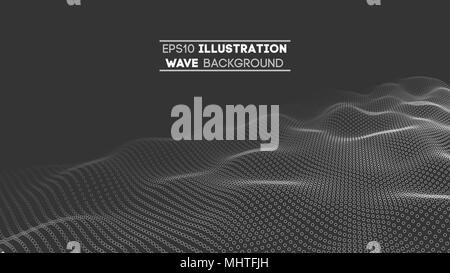 Data Technology abstract futuristische Abbildung. Low Poly Form mit Anschluss von Punkten und Linien auf dunklem Hintergrund. 3D-Rendering. Grosse Daten Visualisierung. Stock Vektor