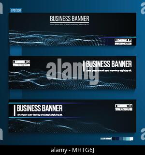 Abstrakte Technologie Web Banner. Hintergrund 3D-Grid. Ai tech wire Netzwerk futuristische Drahtmodell. Künstliche Intelligenz. Cyber Security Hintergrund Vektor-illustration EPS 10. Stock Vektor