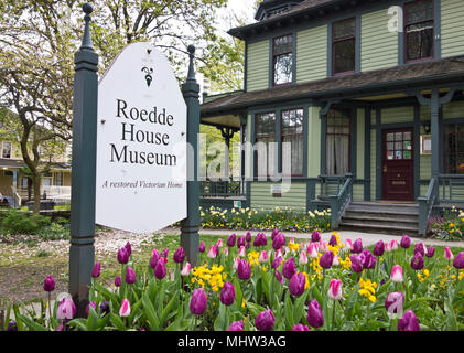 Roedde House Museum in Vancouver West End Viertel im Frühjahr. Stockfoto